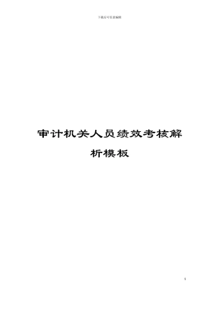审计机关人员绩效考核解析模板
