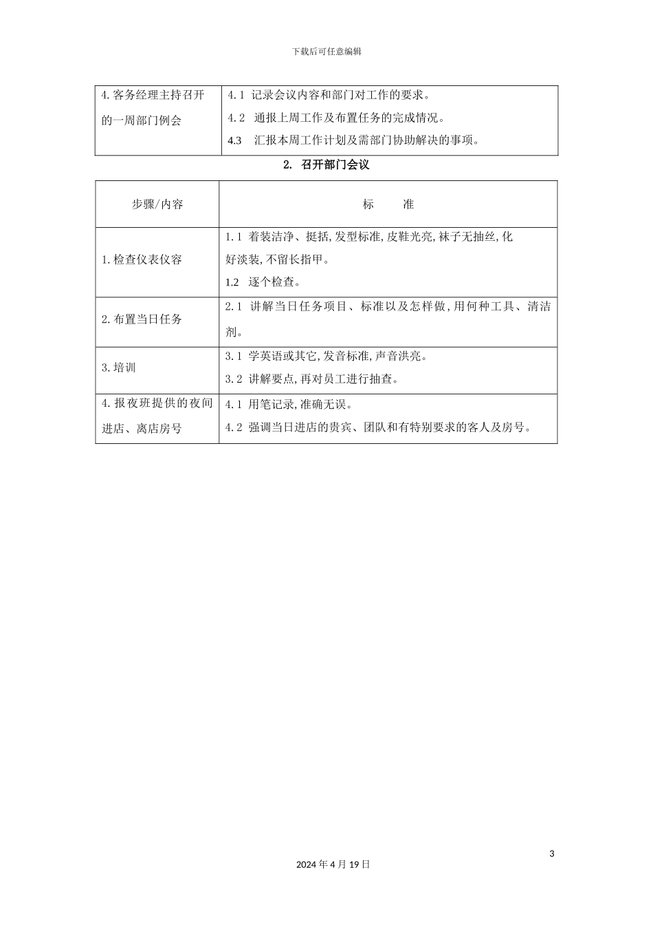 客务部各岗位工作流程_第3页