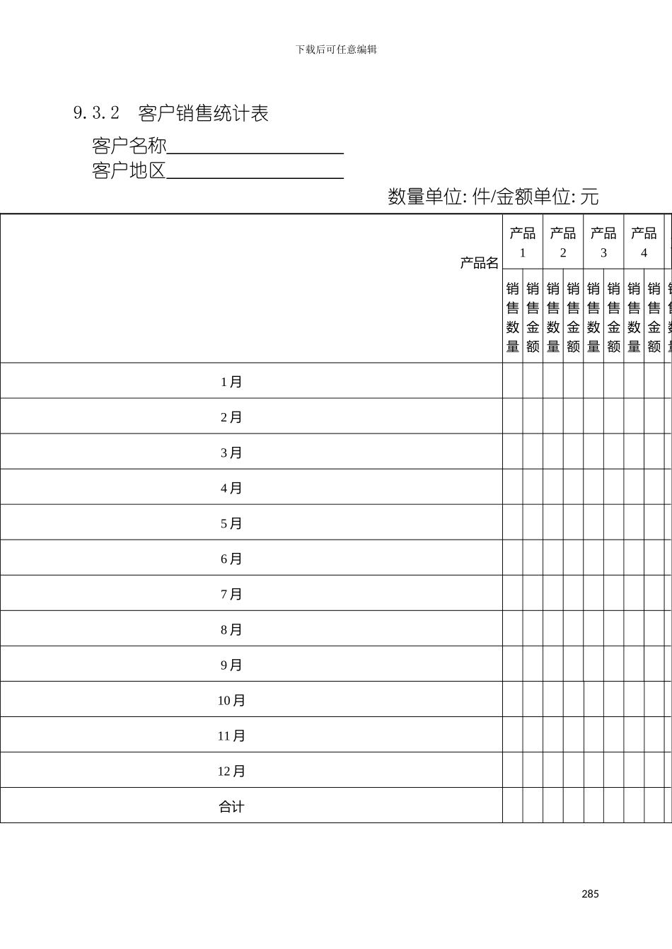 客户销售统计表模板_第3页