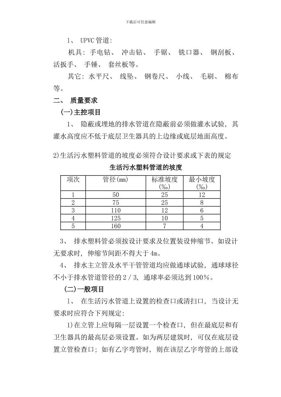 室内排水管道安装技术交底样本_第2页