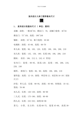 室内设计人体工程学基本尺寸样本
