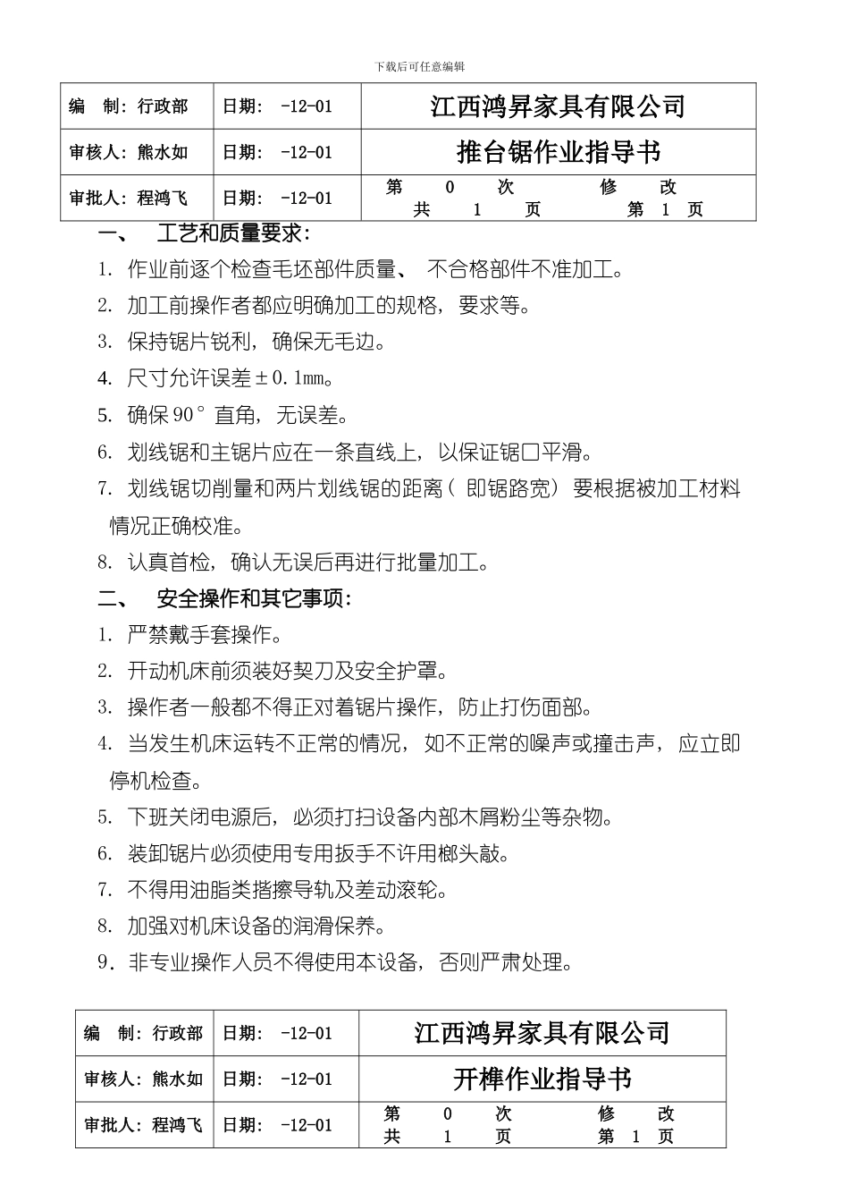 家具作业指导书样本_第1页