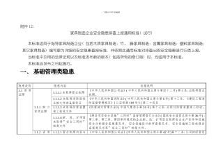 家具制造企业安全隐患排查上报通用标准样本