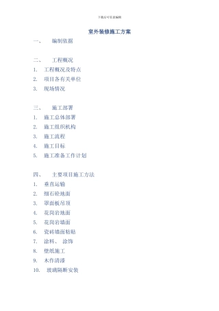 室外装修施工方案样本