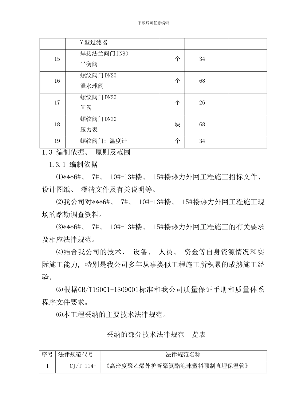 小区热力外网工程施工组织设计样本_第3页