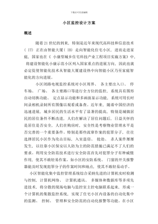 小区监控方案样本
