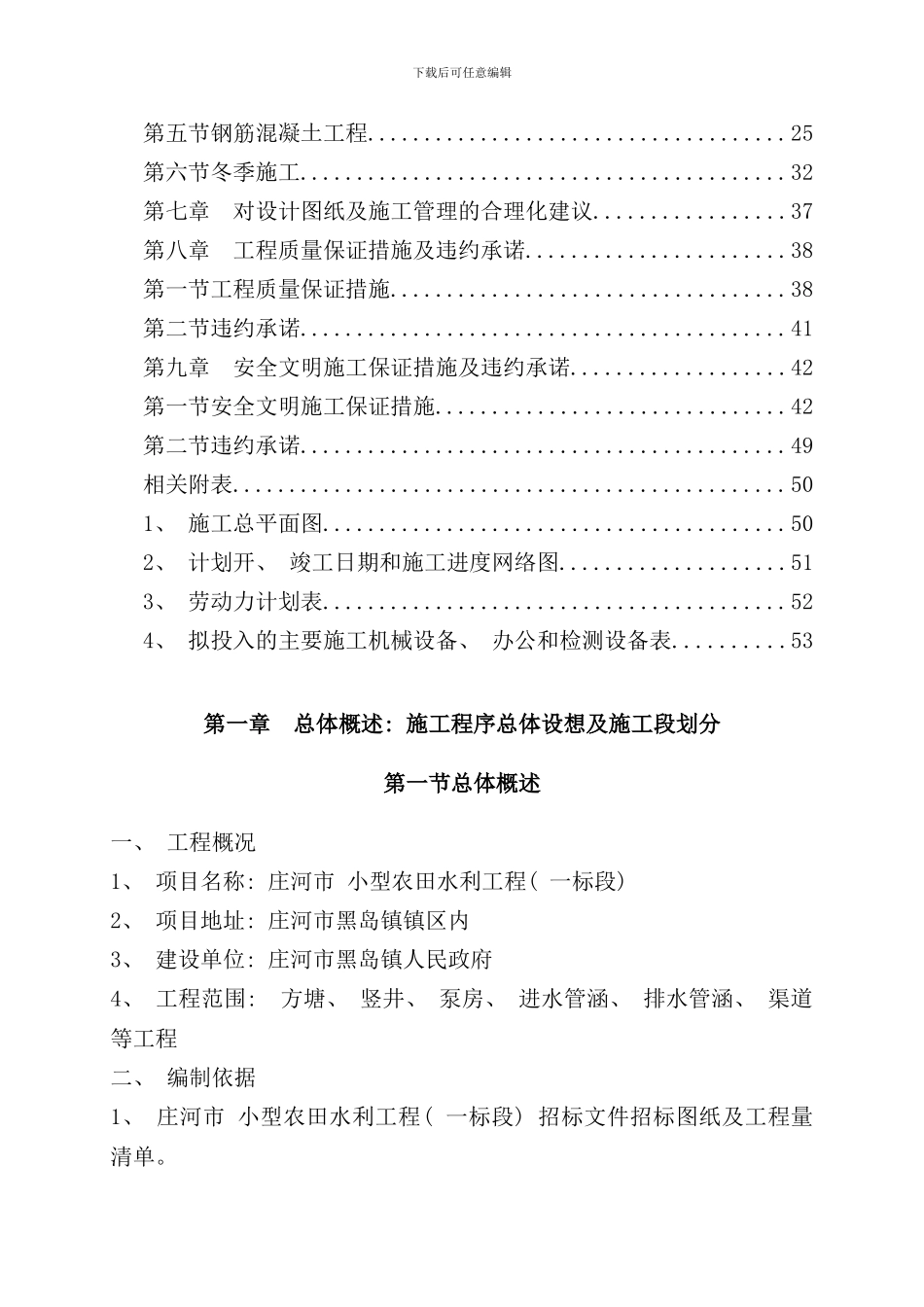 小型农田水利工程施工组织设计样本_第2页