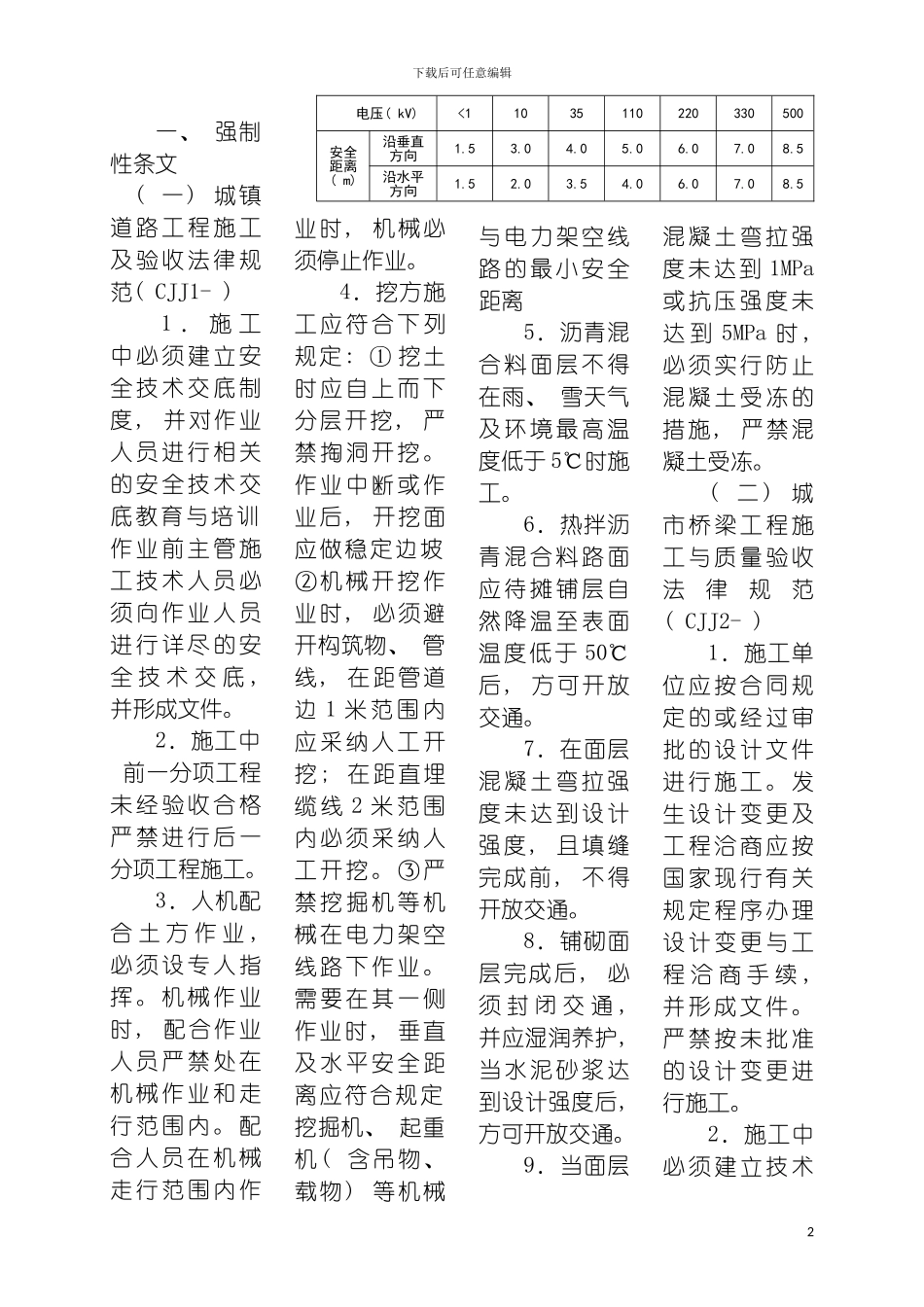 工程质量和施工技术知识模板_第2页