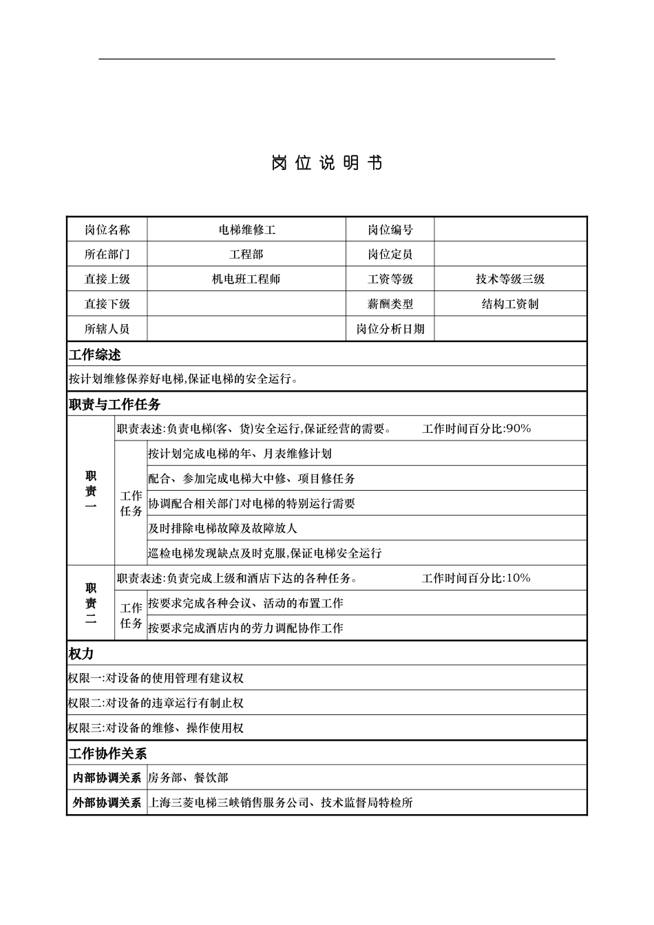 工程部电梯维修工岗位职责_第2页