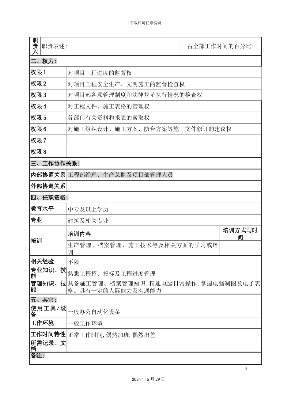 工程部管理员岗位职责_第3页