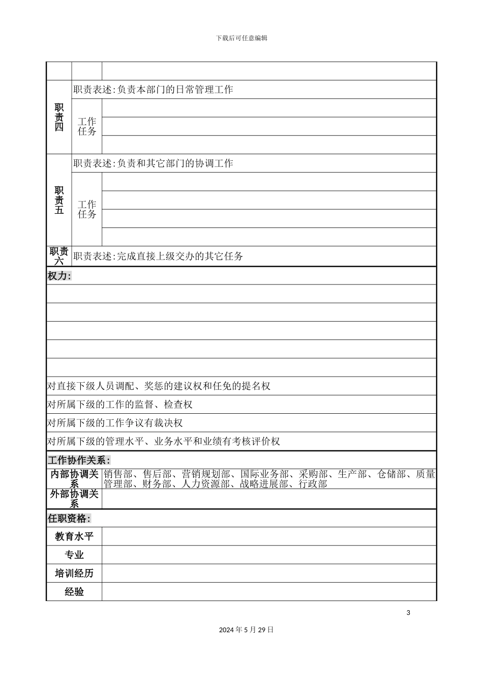 工程销售部部长岗位职责_第3页