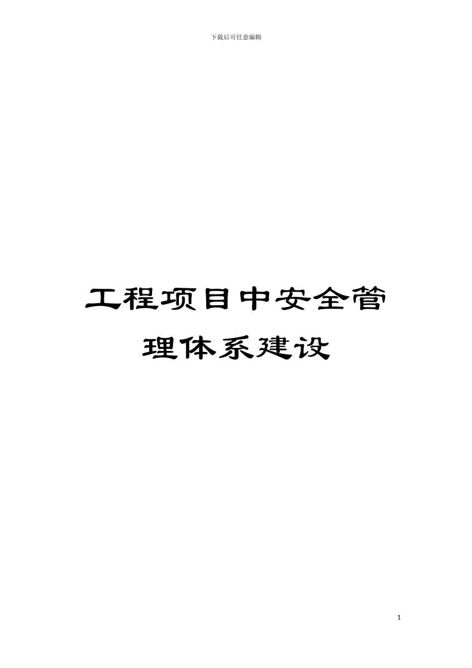 工程项目中安全管理体系建设模板_第1页