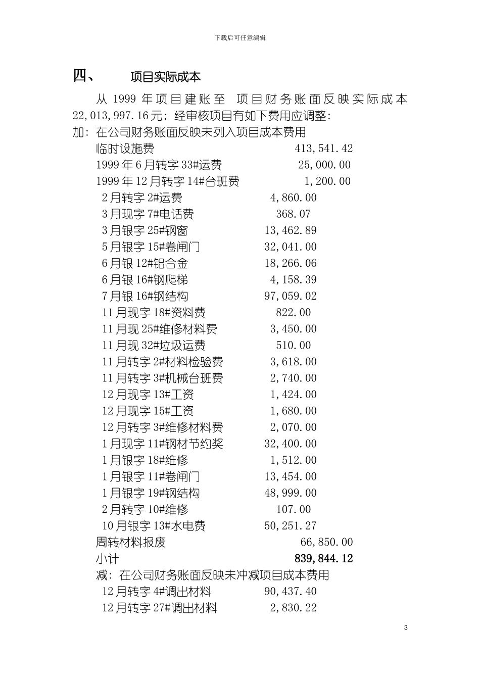工程项目兑现审计报告模板_第3页
