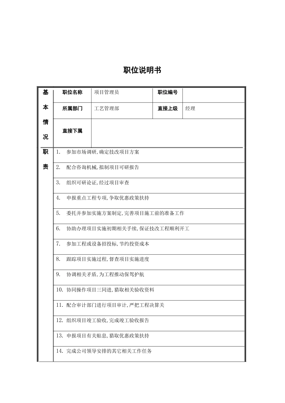 工艺管理部项目管理员岗位职责_第2页