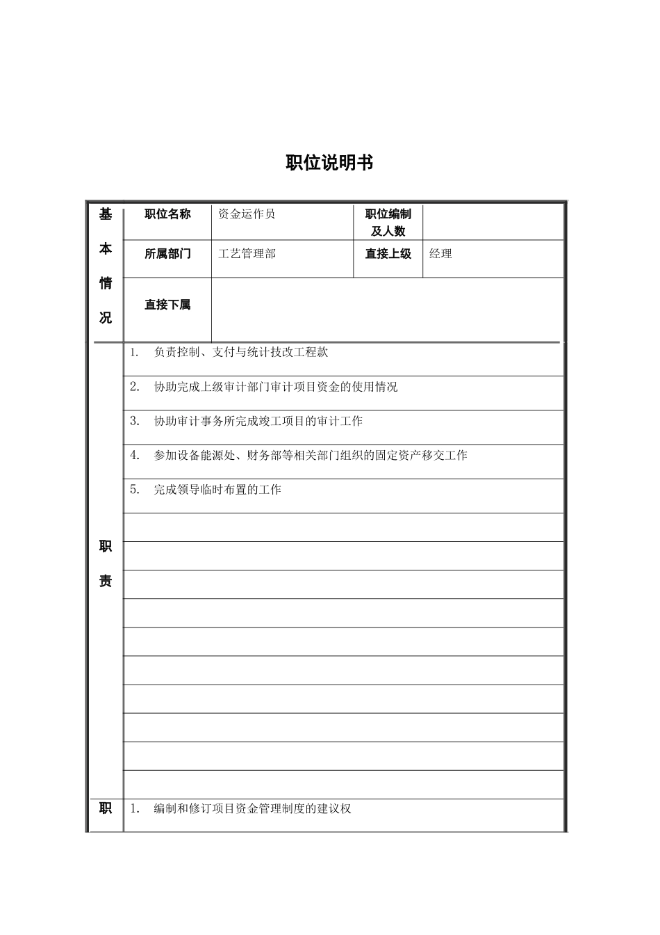 工艺管理部资金运作员岗位职责_第2页