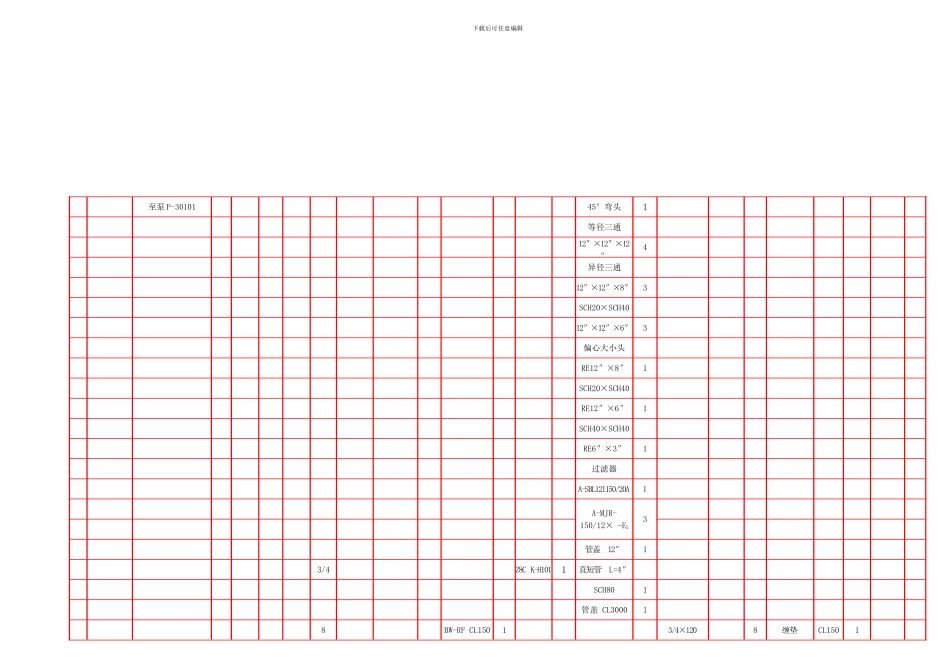 工艺管道规格表样本_第2页