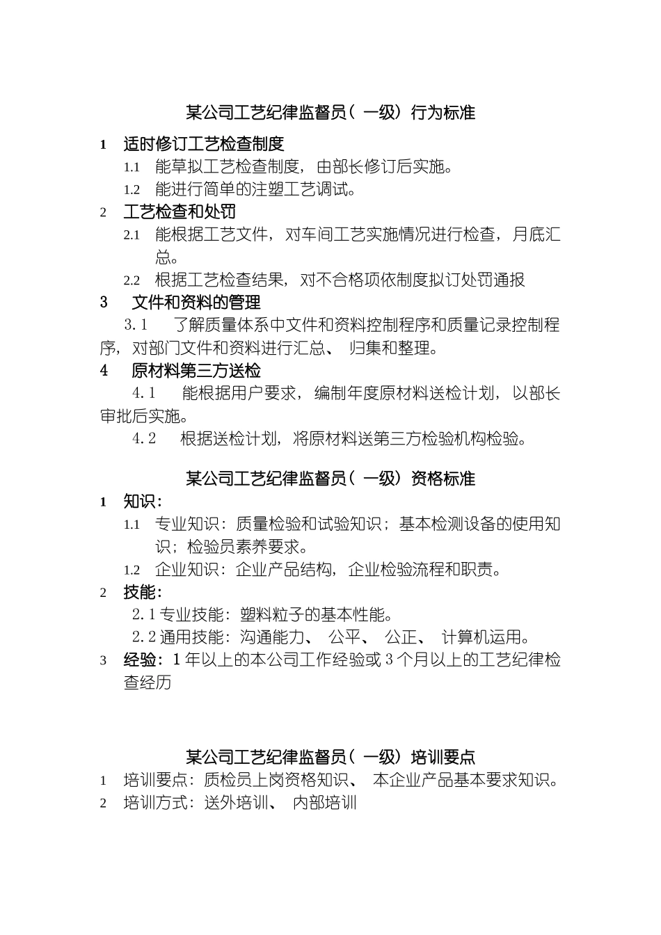 工艺纪律检查岗位说明书模板_第2页