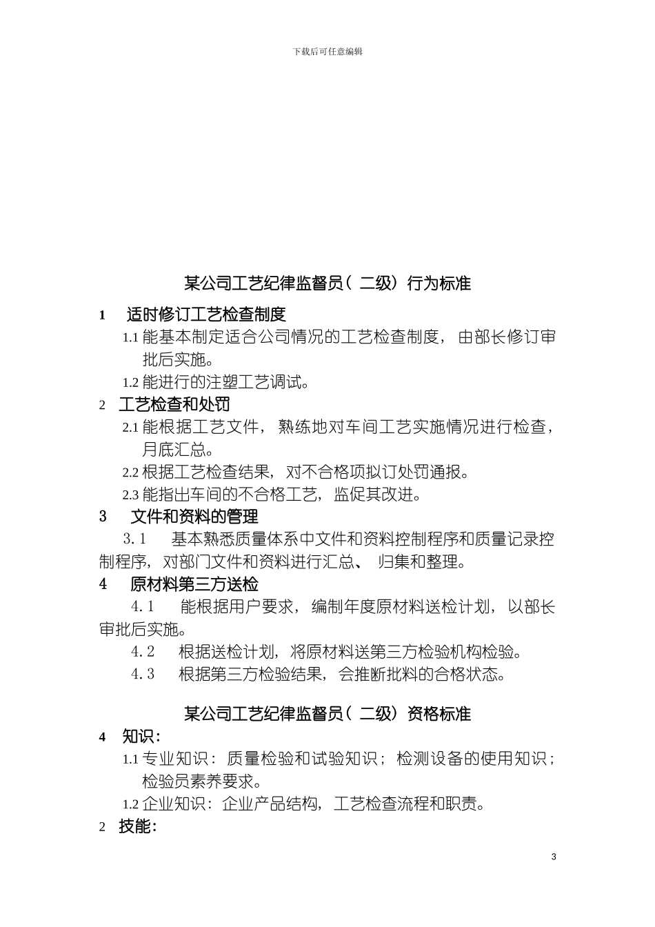 工艺纪律检查岗位说明书模板_第3页