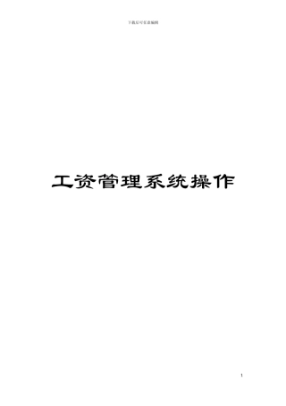 工资管理系统操作模板