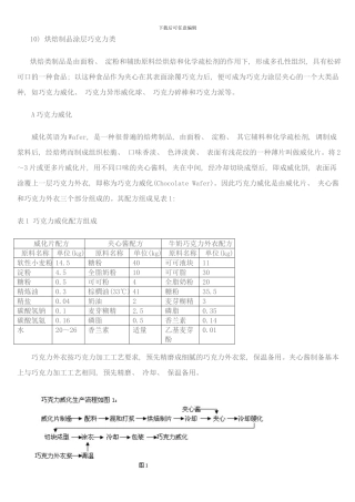 巧克力工艺配方知识样本