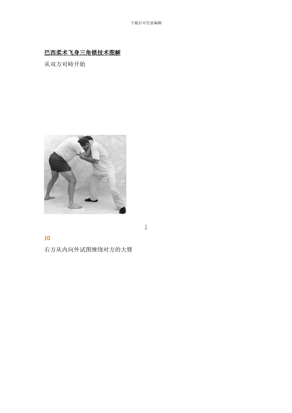 巴西柔术飞身三角锁技术图解样本_第1页