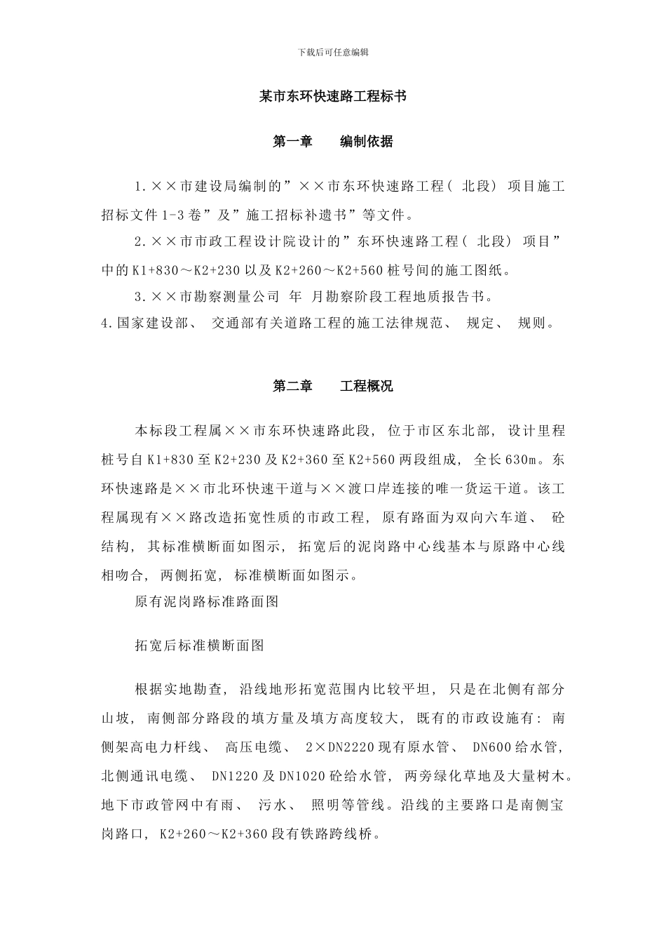 市东环快速路工程标书样本_第2页
