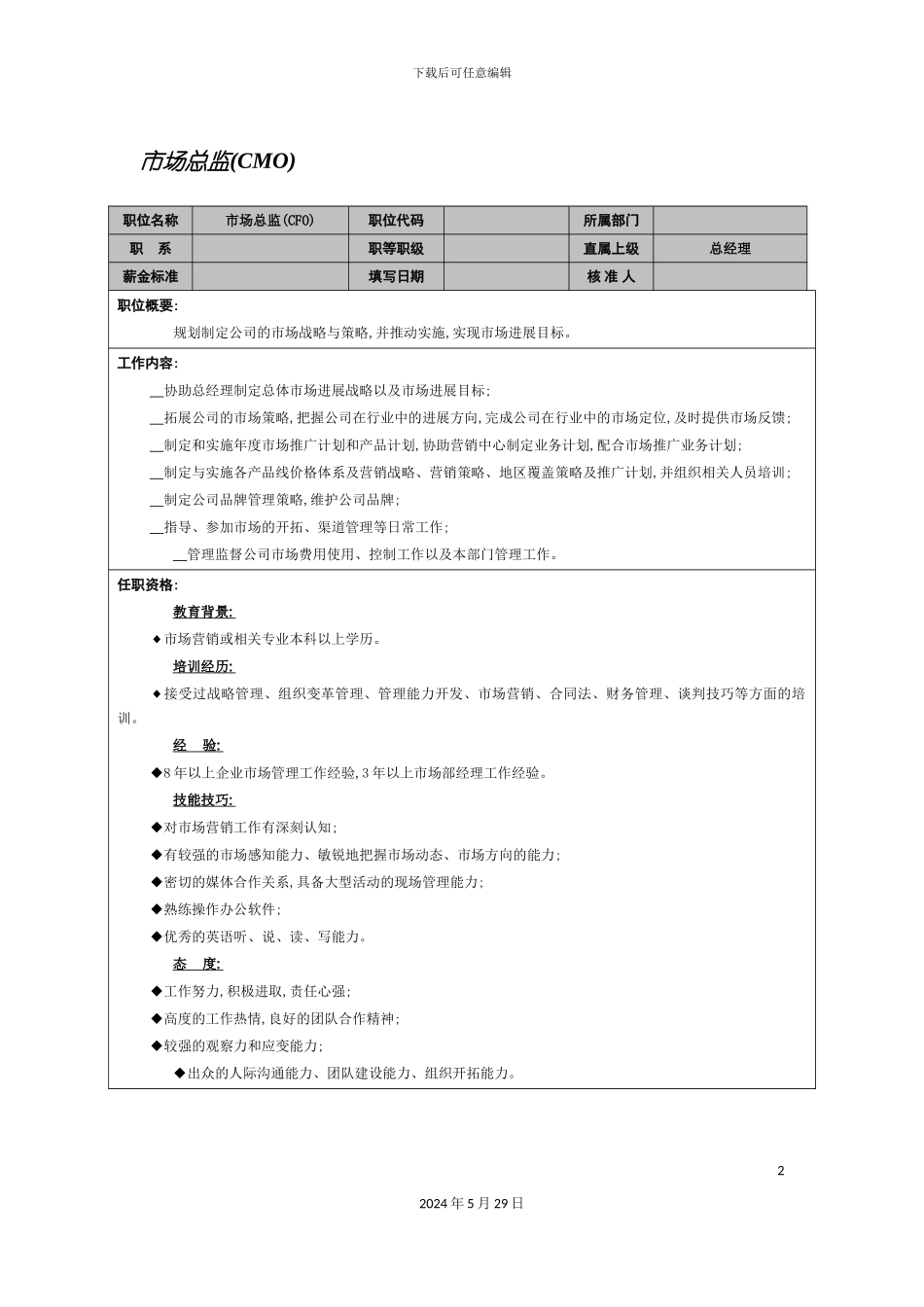 市场总监岗位职责_第2页
