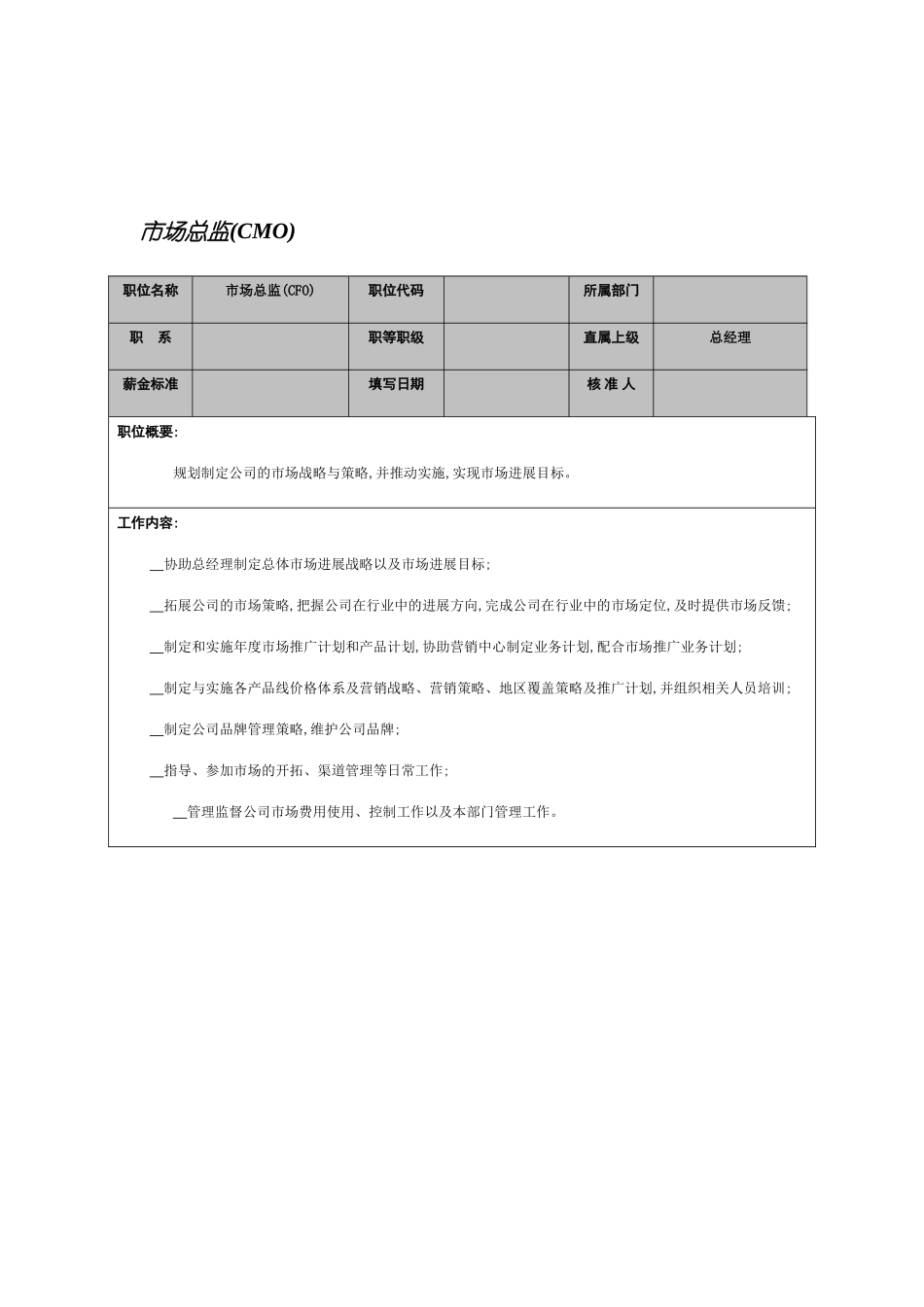 市场总监岗位职责说明_第2页