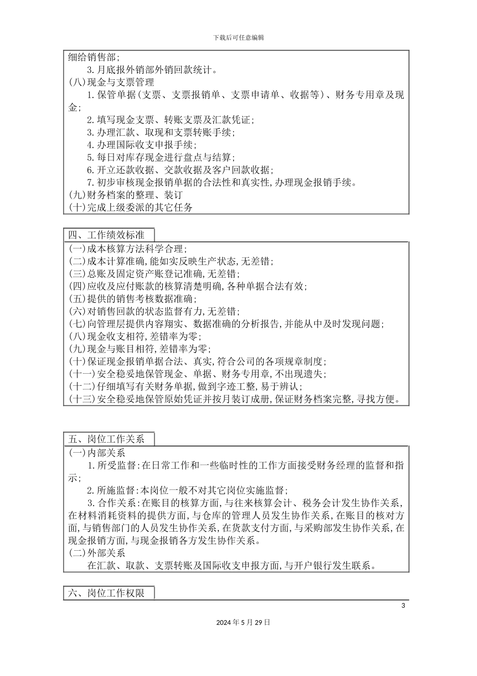 市场成本会计岗位说明书_第3页