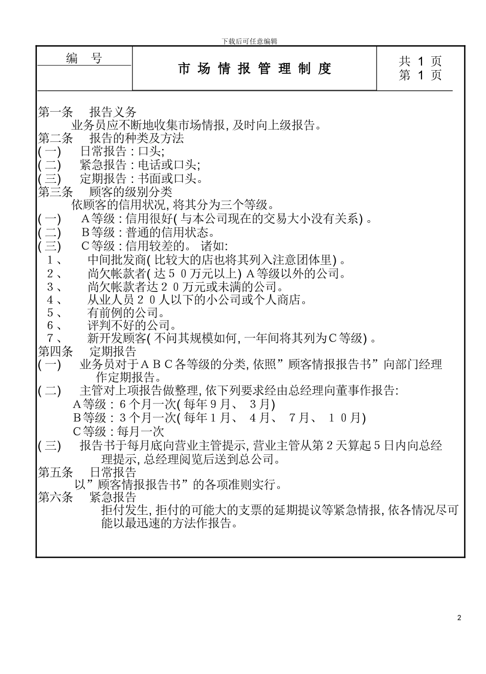 市场情报管理制度模板_第2页
