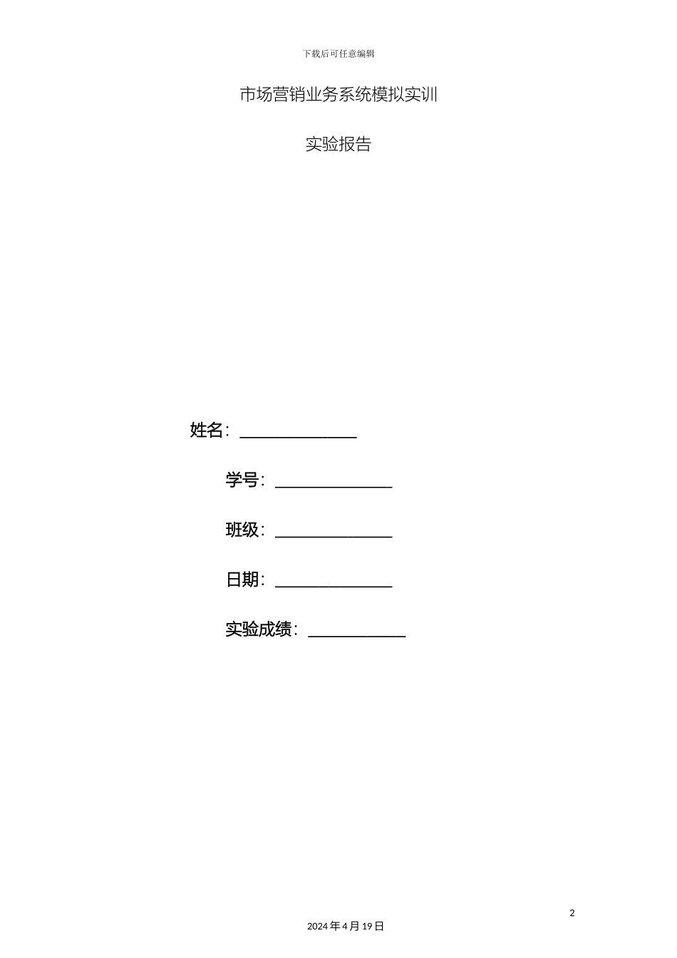 市场营销模拟实训报告_第2页