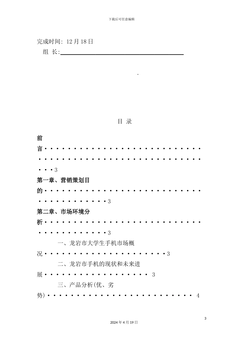 市大学生诺基亚的营销方案_第3页
