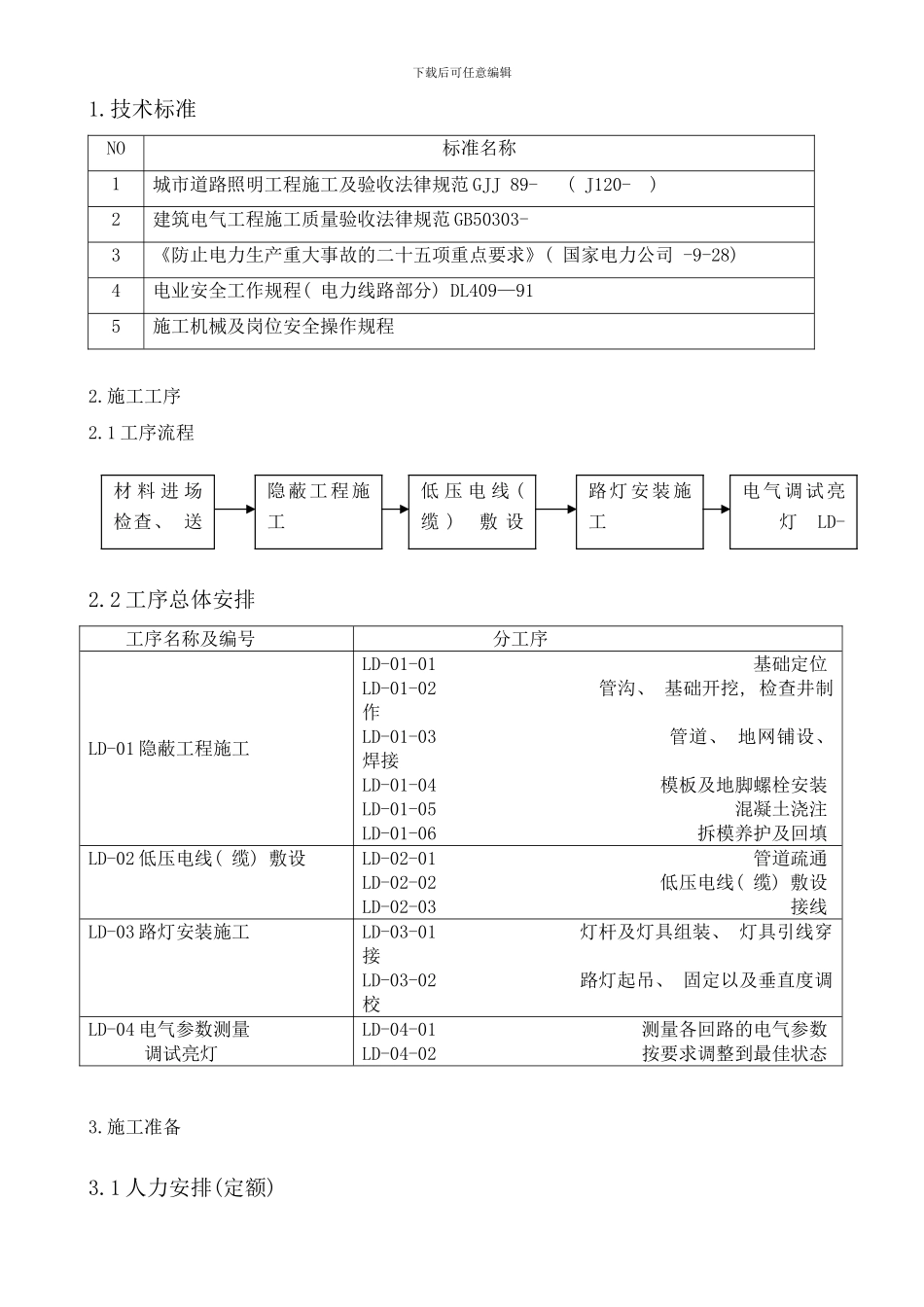 市政路灯工程施工手册定样本_第3页