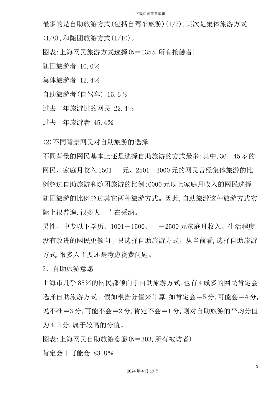 市网民旅游习惯调查报告_第3页