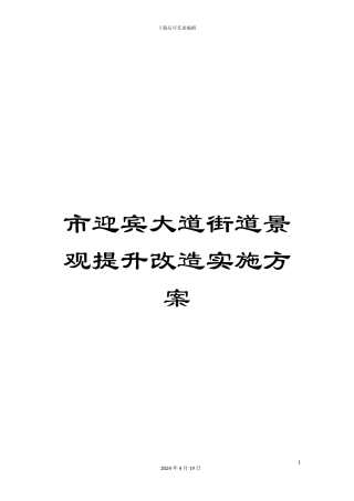 市迎宾大道街道景观提升改造实施方案