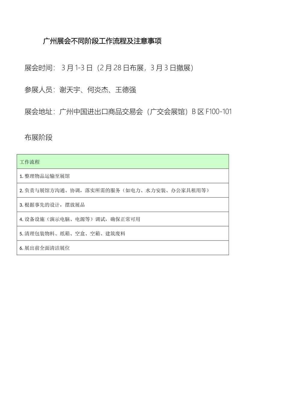 布展开展撤展工作及注意事项_第2页