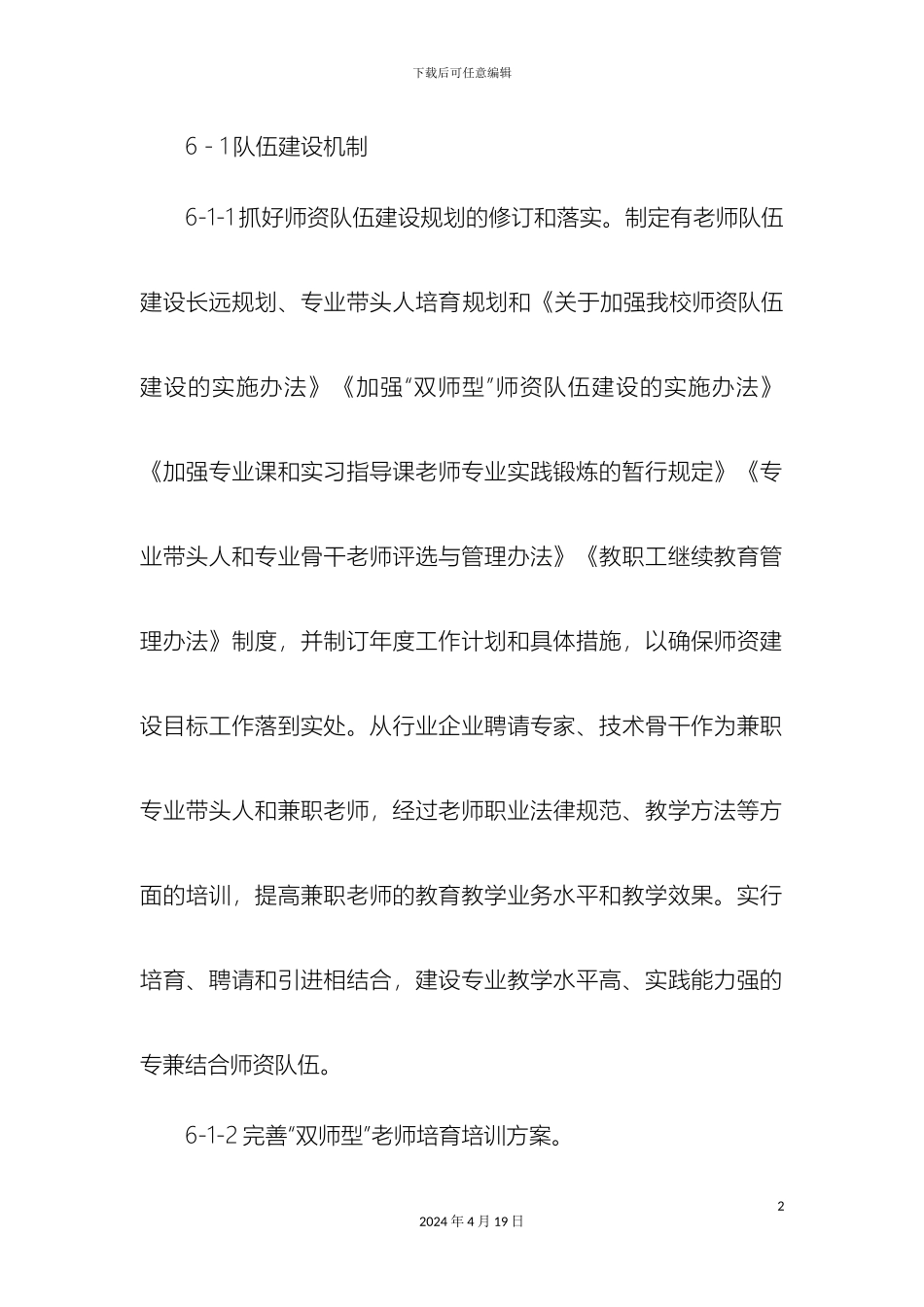 师资队伍建设细化_第2页