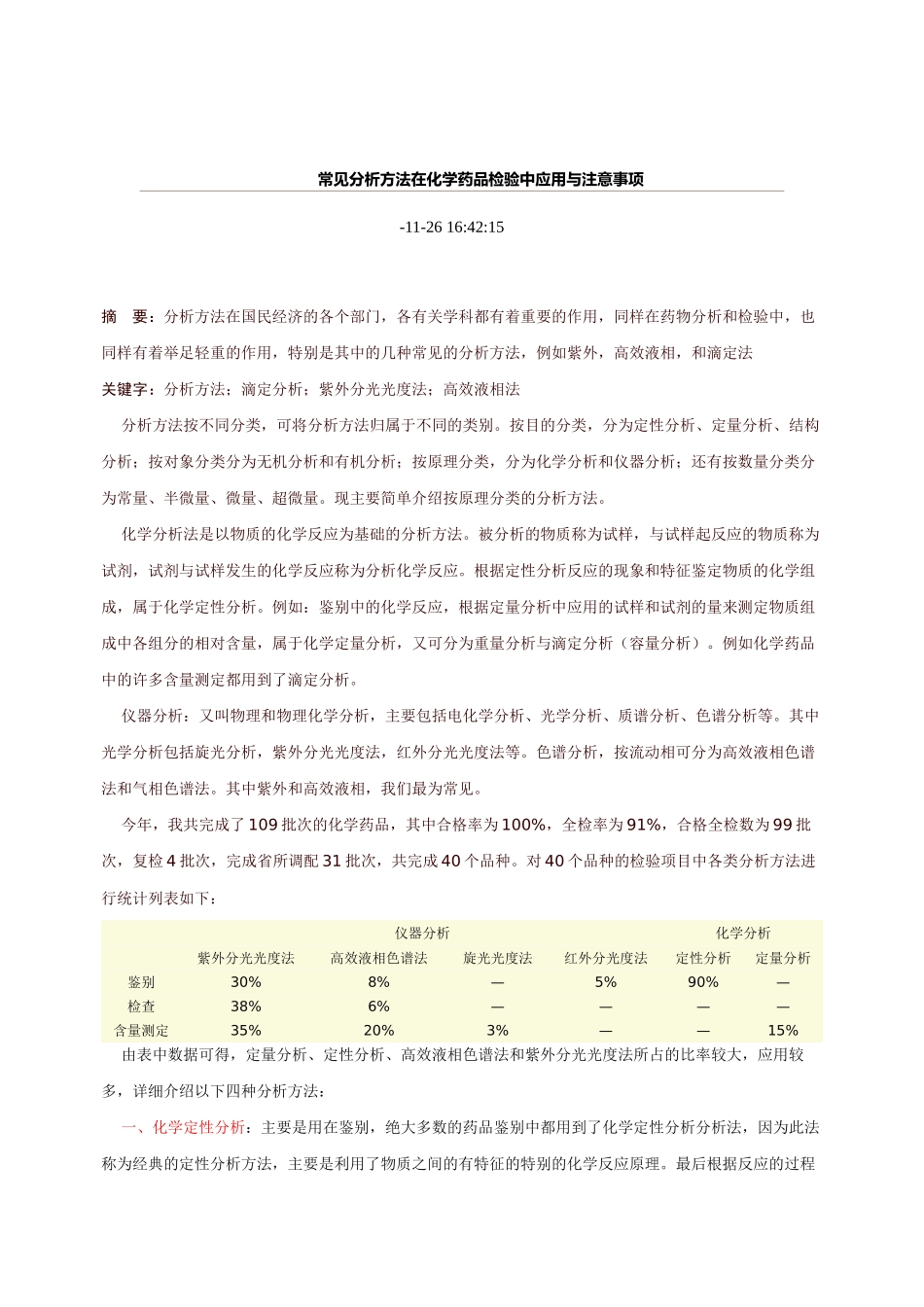 常用分析方法在化学药品中的检查及注意事项_第2页