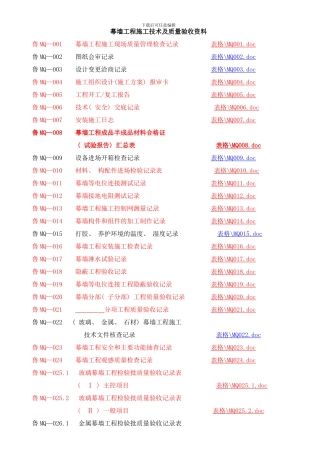 幕墙工程施工技术及质量验收资料样本