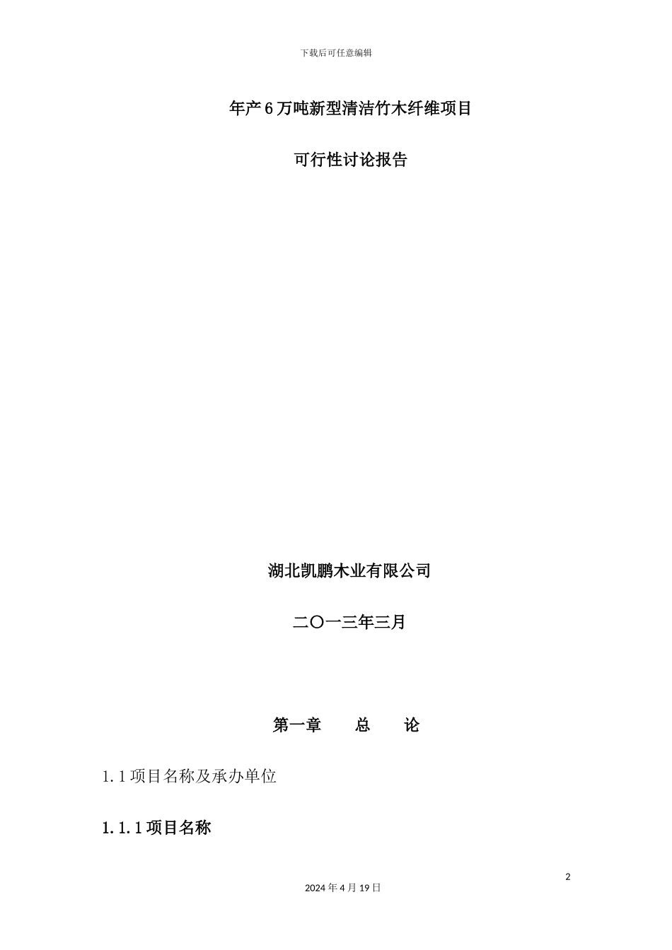 年产6万吨新型清洁竹木纤维项目研究报告_第2页