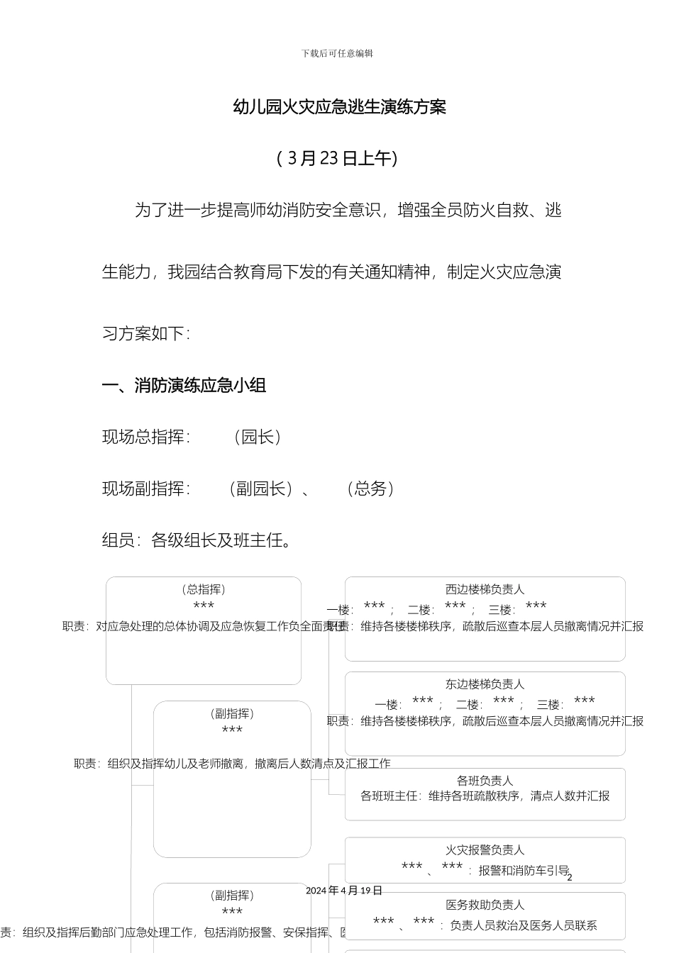 幼儿园火灾应急逃生演练方案_第2页