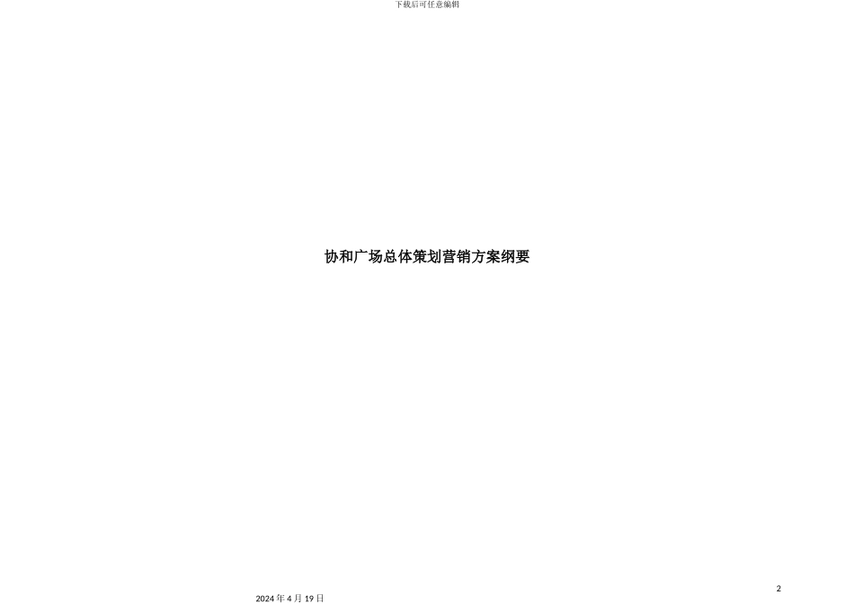 广场总体营销策划方案_第2页