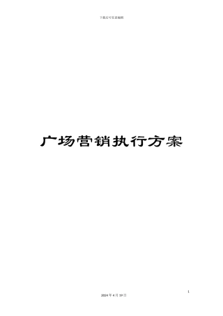 广场营销执行方案