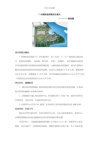 广州国际医药港项目展示规划篇样本