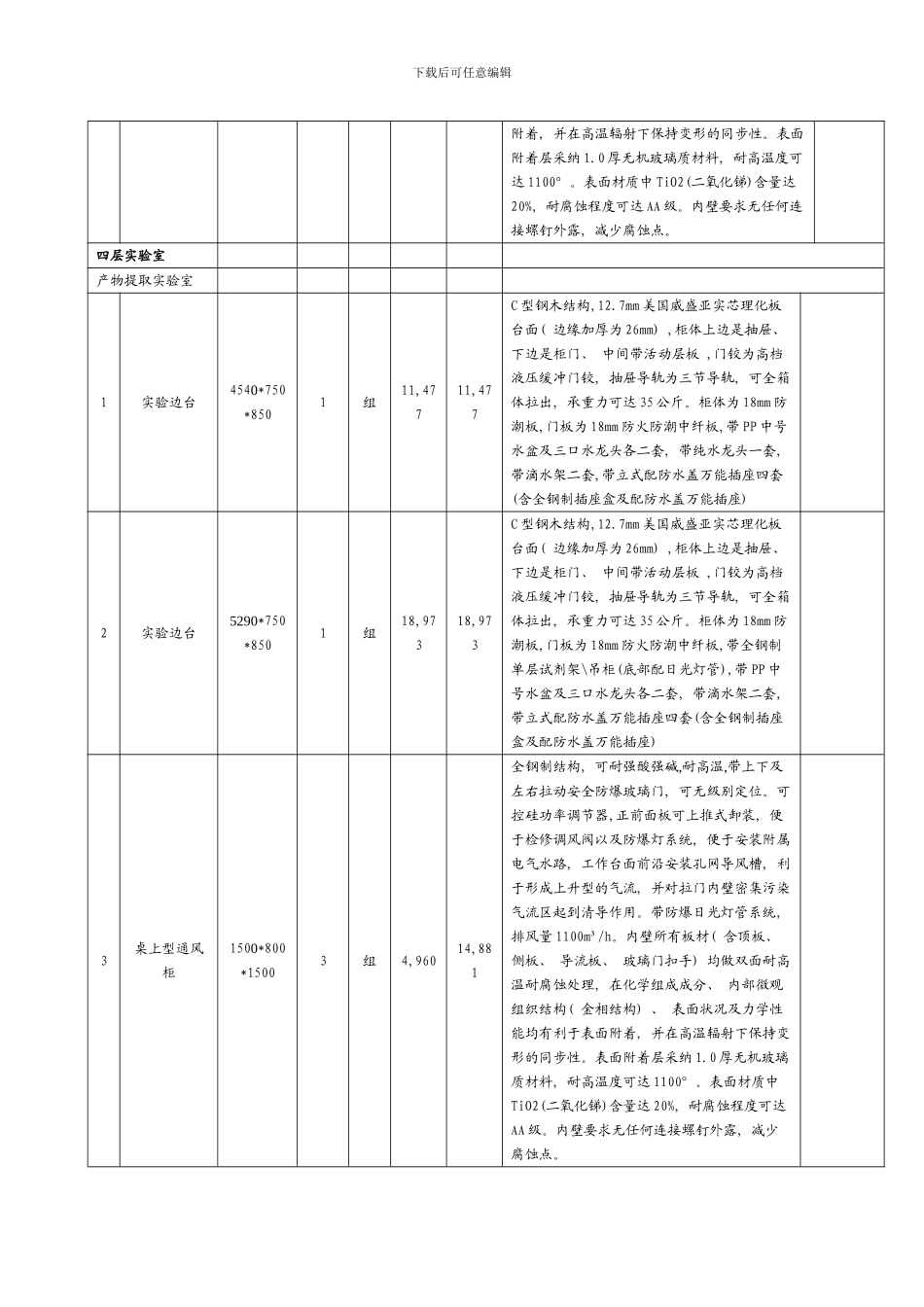 广州福格实验室台柜安装工程量样本_第3页