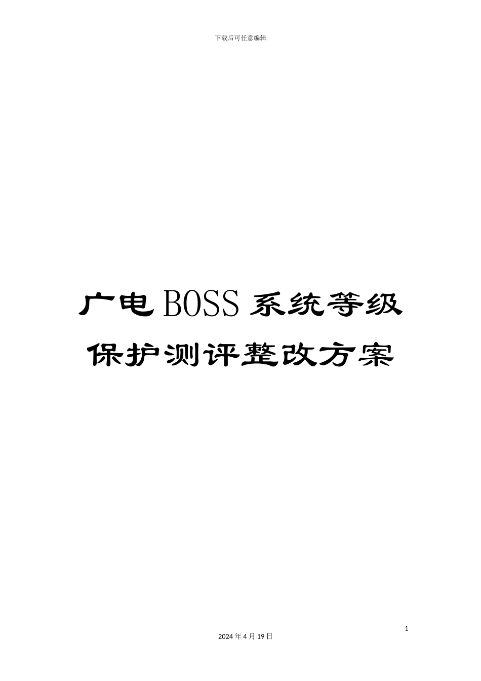 广电BOSS系统等级保护测评整改方案_第1页