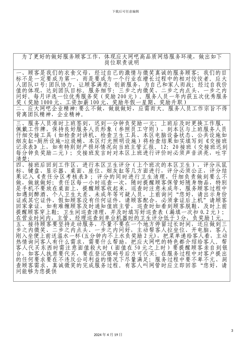 应大网吧网咖服务人员岗位职责_第3页