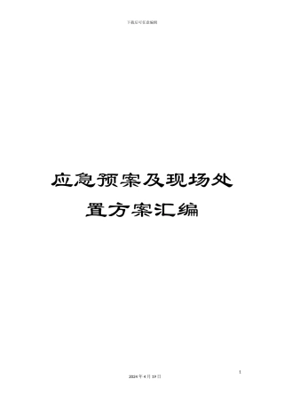 应急预案及现场处置方案汇编范本
