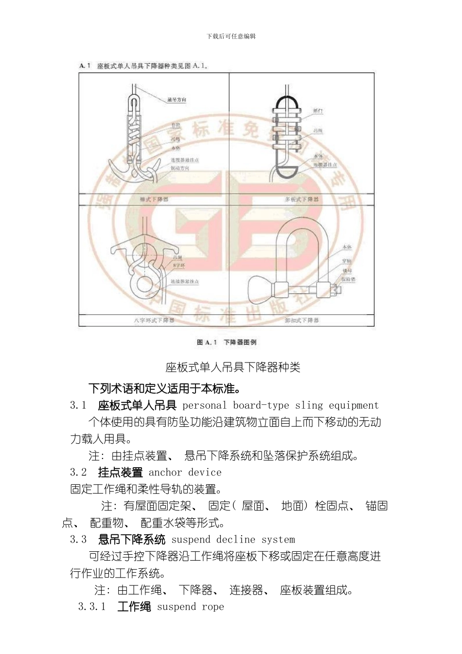 座板式单人吊具悬吊作业安全技术规范培训课件模板_第3页