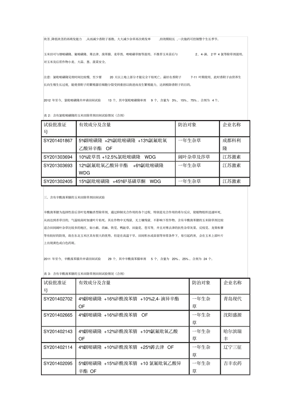 玉米除草剂登记趋势汇总_第3页